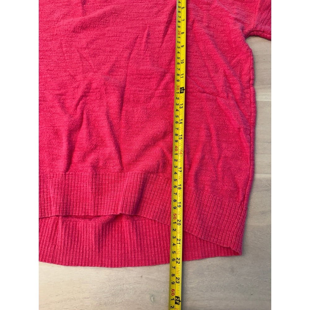 LOFT Women's Pink Crewneck Pullover Sweater High-Low Hem Lightweight Knit XS - Picture 4 of 5